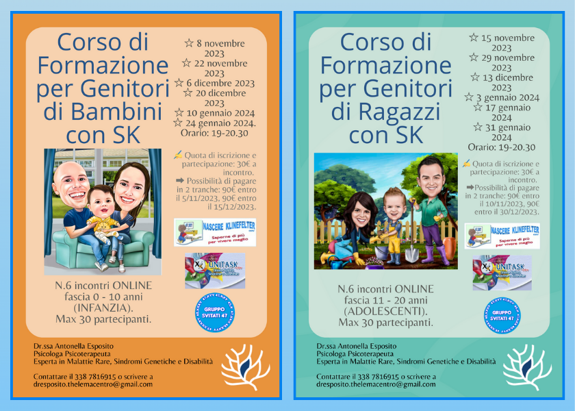 Corso di formazione per genitori di bambini e ragazzi con Sindrome di Klinefelter